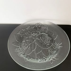 Glass Rose Dish